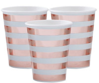 Anteprima: 8 Welcome world paper cup in oro rosa 255ml