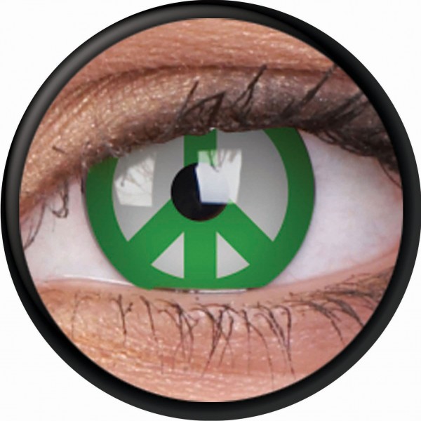 Lentes de contacto con el logotipo de Green Peace