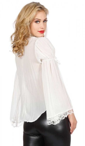 Biała bluzka w stylu barokowym dla kobiet