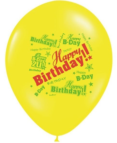 50 balloons Happy Birthday Pastel Mix 30cm 3