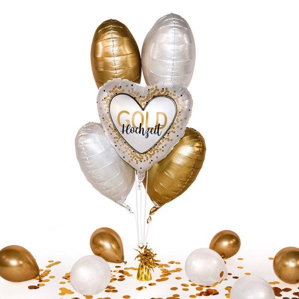 Heliumballon in der Box Golden Wedding
