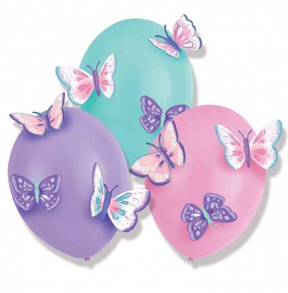 3 butterfly garden balloons 35cm
