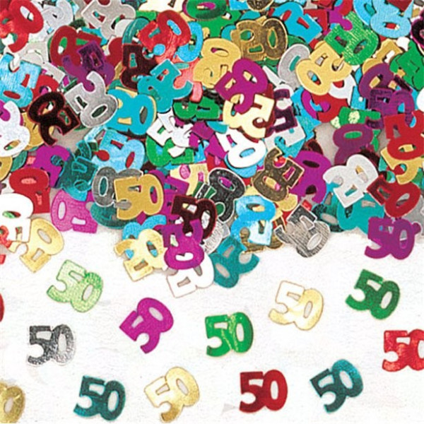 50 cumpleaños confeti de colores 14g