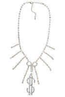Preview: Rhinestone necklace with dollar sign pendant