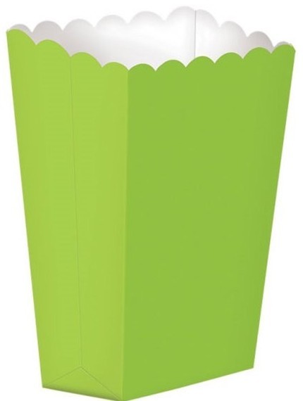 5 torebek z popcornem w kolorze limonkowej zieleni