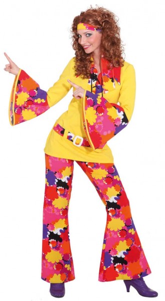 Pantalones de campana de colores florales de ensueño