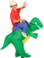 Vista previa: Disfraz hinchable de jinete de dinosaurio para niño