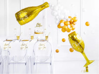 Champagne Glass Foil Balloon Gold 28cm x 80cm