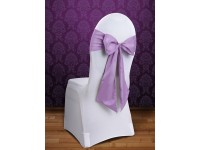 Voorvertoning: 10 satijnen stoel strikken lavendel 15cm x 2.75m