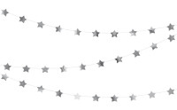 Vorschau: Silber metallic Sternen Girlande 3,6m
