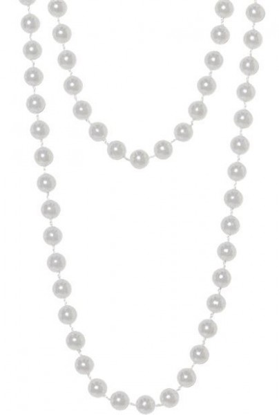 Collier de perles blanches des années 20 1.52m