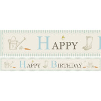 Oversigt: Peter Bunny Happy Birthday Banner Set 3 stk