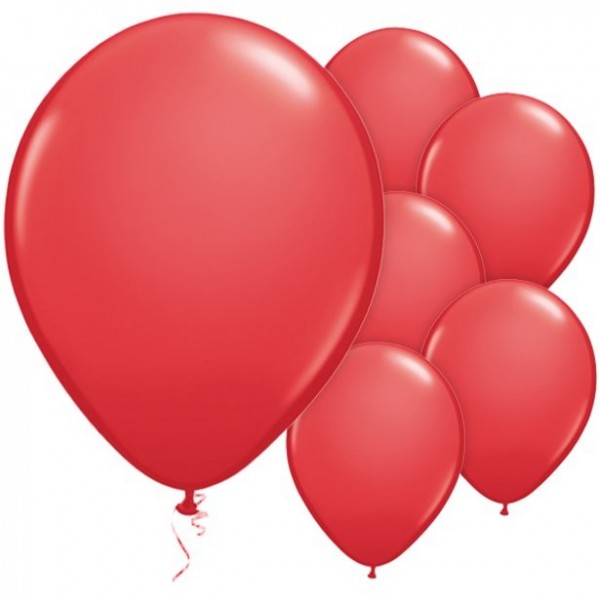 25 röda latexballonger 28cm