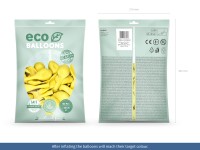 Preview: 100 Eco metallic balloons yellow 30cm