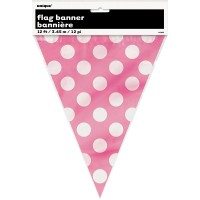 Vista previa: Cadena de banderines Tiana Pink Dotted 365cm