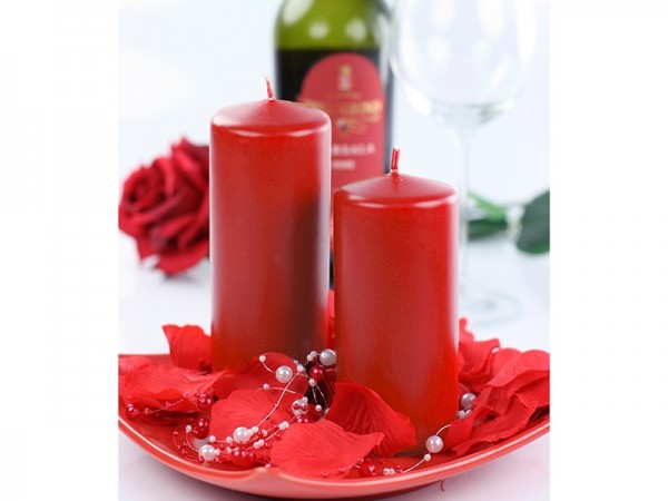 6 velas de pilar rojo Rio 15cm 3