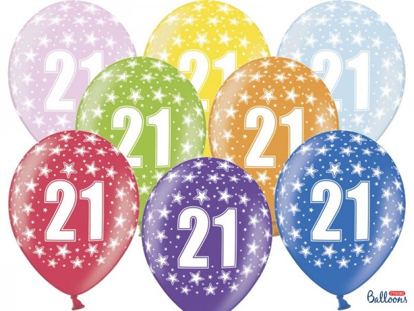 50 ballons sauvages 21e anniversaire 30cm