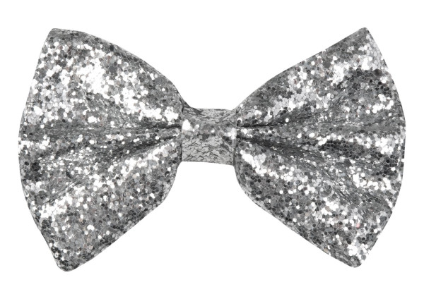 Silver glitter bow tie