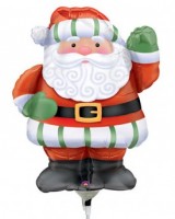 Oversigt: Happy Santa stick ballon 37cm