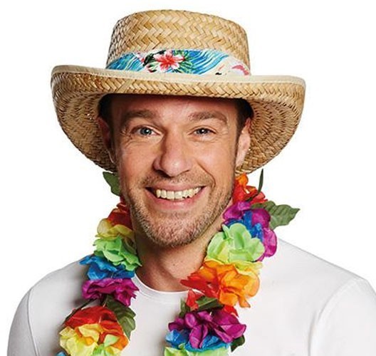 Hawajski kapelusz słomkowy z opaską