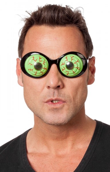 Gafas de ojos de zombie verde