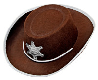 Chapeau de cowboy shérif pour enfant marron