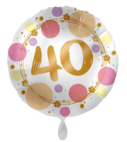 Globo 40 cumpleaños Happy Dots 45cm