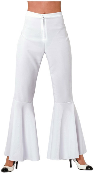 Białe eleganckie spodnie rozszerzane