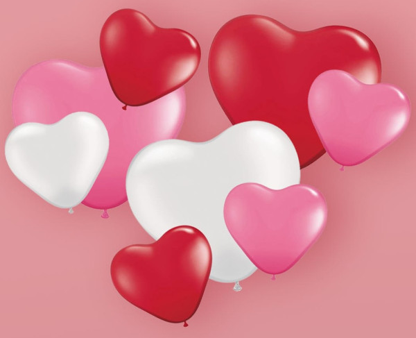 8 Herzförmige lovely Ballons