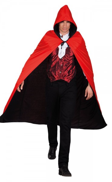 Klassieke rode zwarte cape 170 cm 5