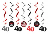 Preview: 7 Wild 40th Birthday spiral hangers 60cm