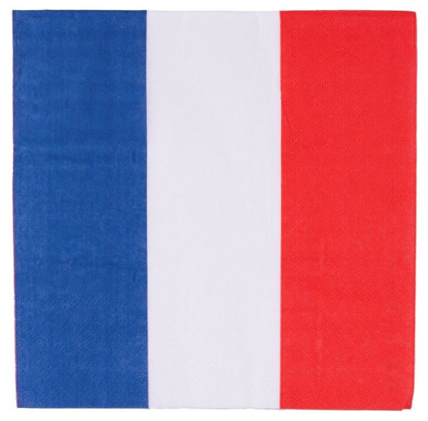 20 servetten blauw-wit-rood 33cm