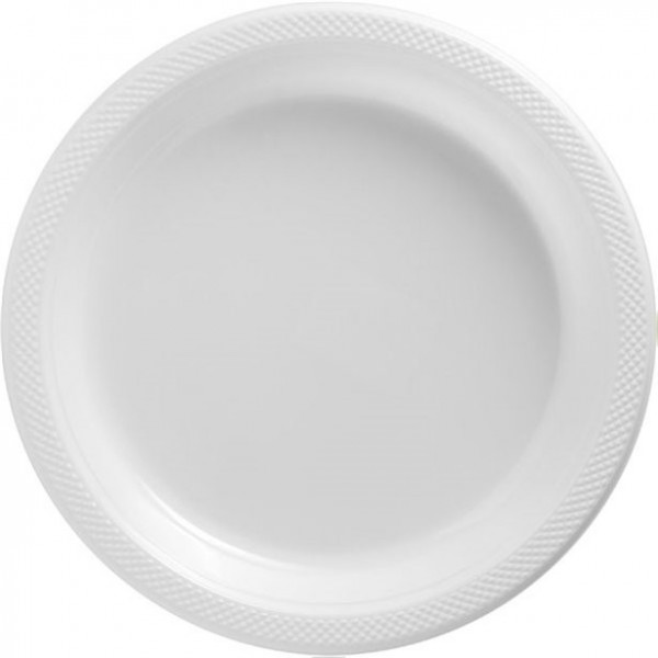 50 white plastic plates Basel 26cm
