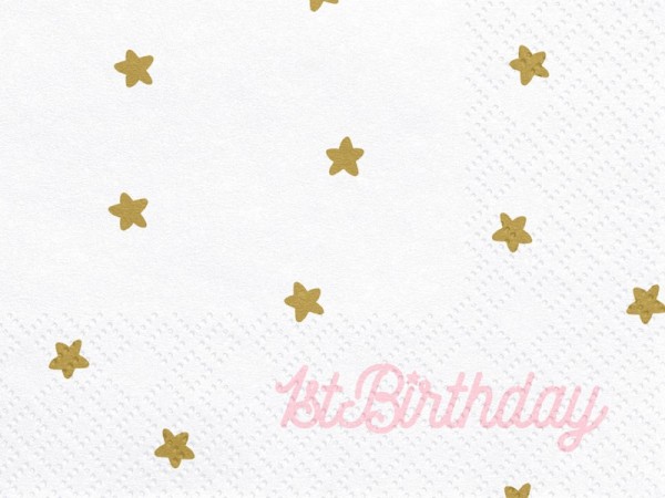 20 servilletas de estrellas 1er cumpleaños niña 3 capas