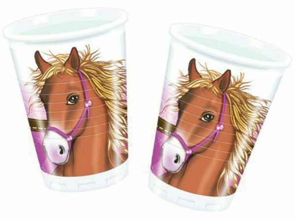 Tazze di plastica per feste 10 love horse da 200 ml