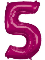 Pinker Zahl 5 Folienballon 86cm
