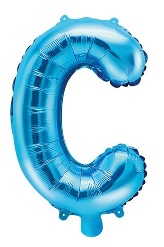 Folieballong C azurblå 35cm