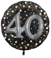 Gylden 40th fødselsdag folie ballon 81 cm