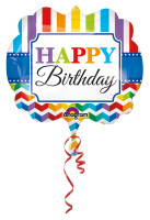 Rainbow Birthday foil balloon 63 x 55cm