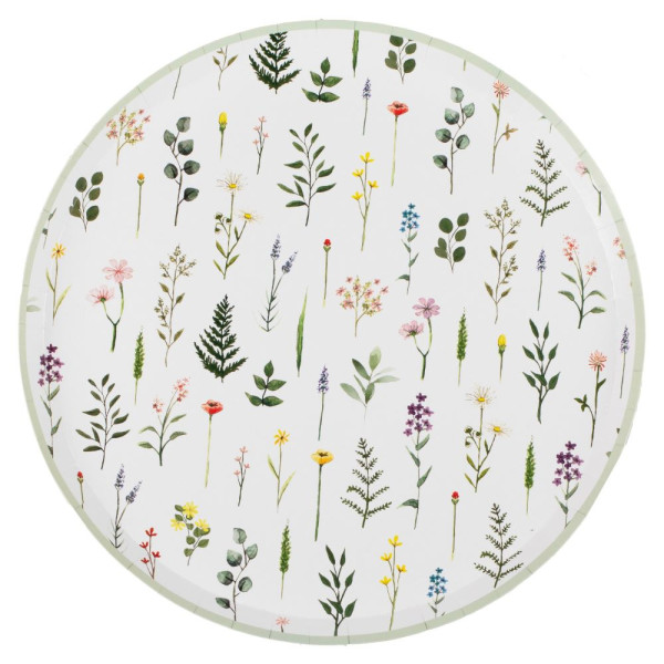 8 Blooming paper plates 24cm