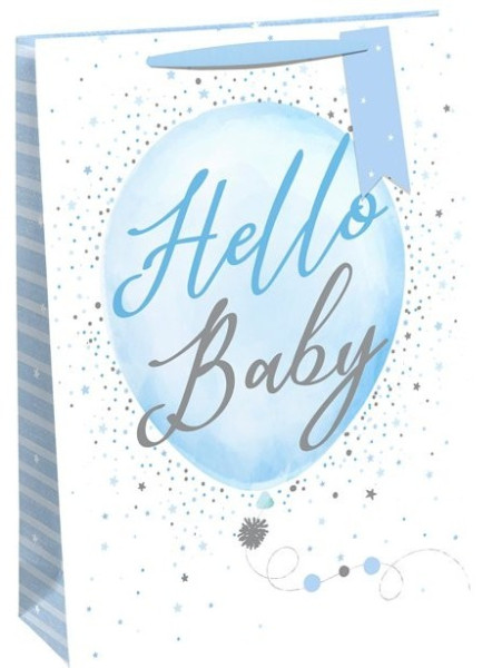 Sacchetto regalo blu Hello Baby