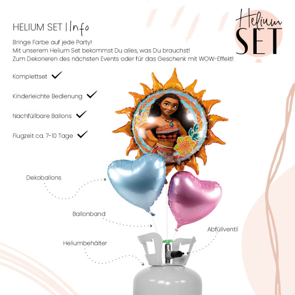 Vaiana Ballonbouquet-Set mit Heliumbehälter 3