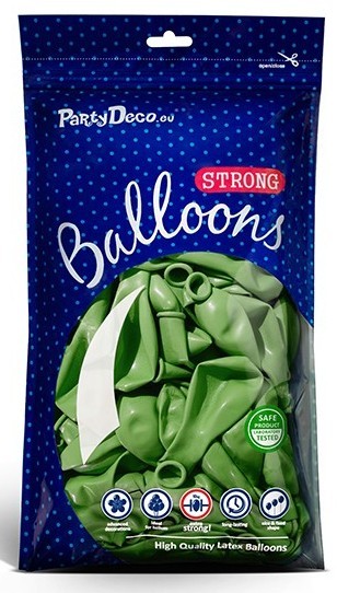 10 Partystar metallic Ballons apfelgrün 30cm