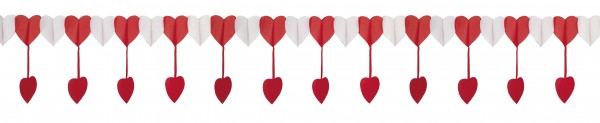 Girlanda Love Never Dies Heart biało-czerwona 400 cm