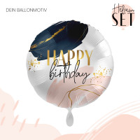 Vorschau: Modern Birthday Vibes Ballonbouquet-Set mit Heliumbehälter