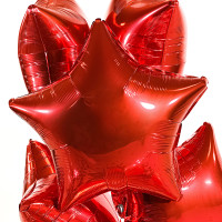 Vorschau: 5 Heliumballons in der Box Red Star