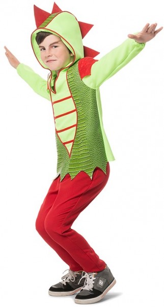 Top de dragón Fiery en rojo-verde para niños