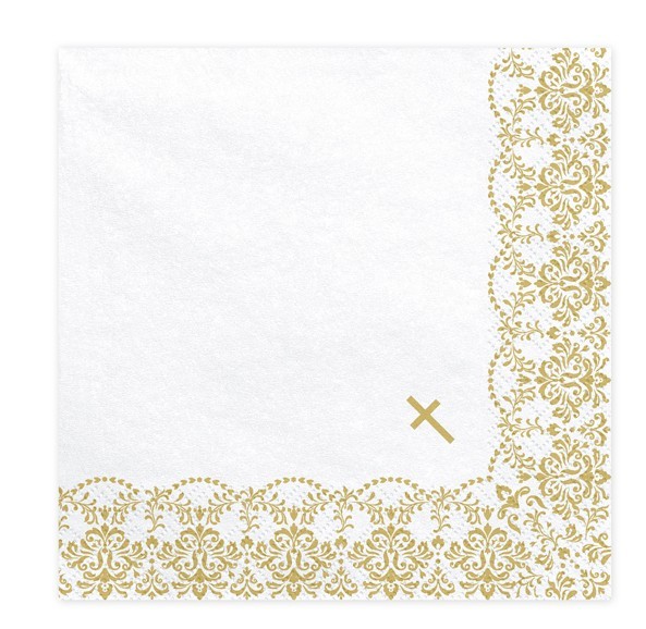 20 Holy Blessings napkins gold 33cm