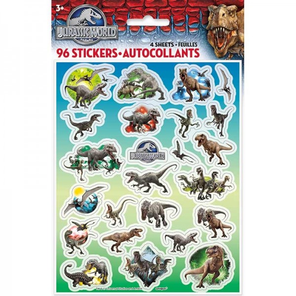 Jurassic World sticker sheet 4 pieces 2
