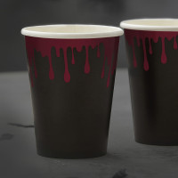 Vista previa: 8 vasos de papel Bloody Black 250ml